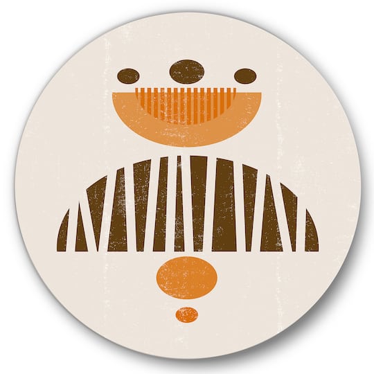 Designart - Abstract Minimal Sun and Moon In Earth Tones IV